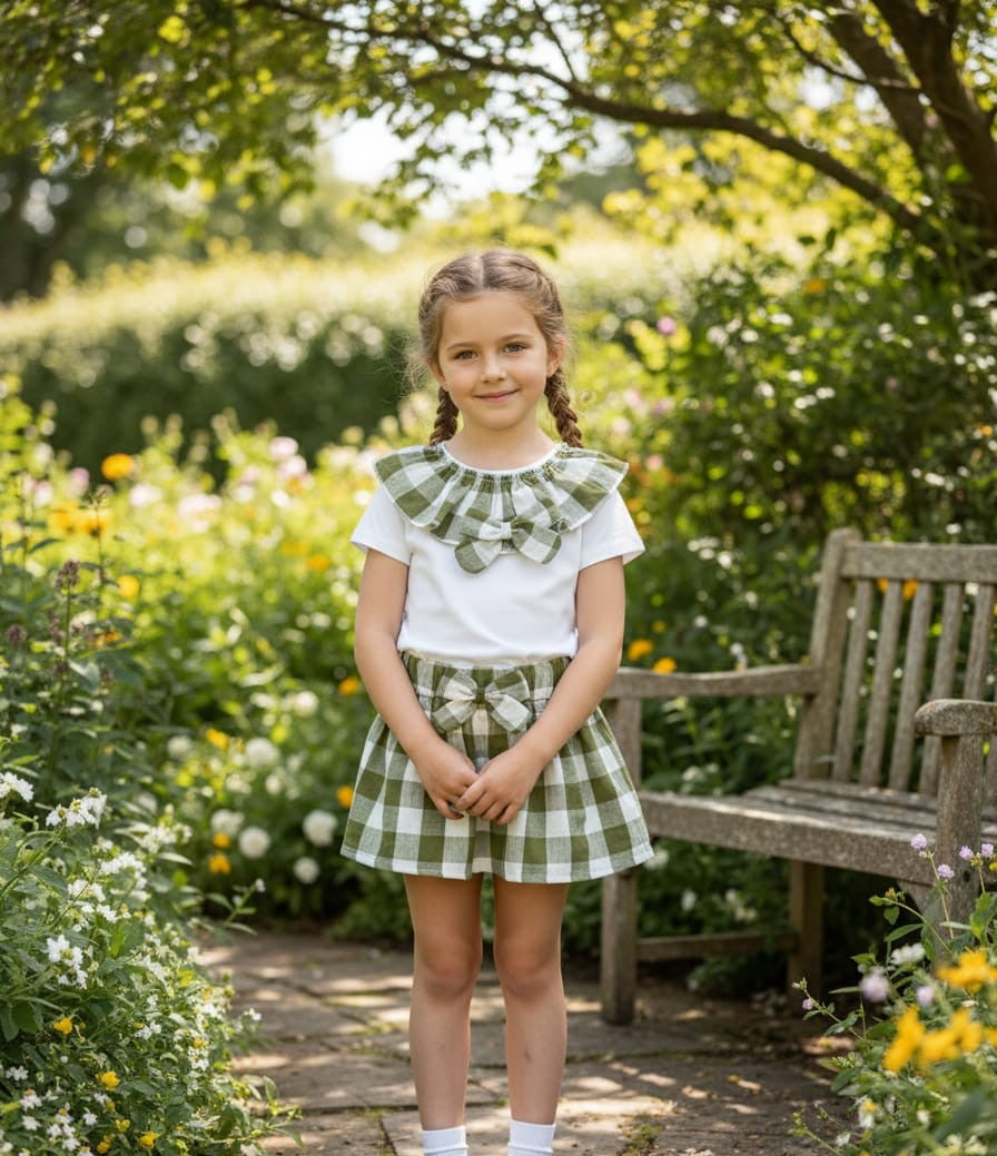 Conjunto Falda Verde Vichy