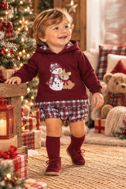 Conjunto Navideño Bebé: Sudadera y Braguita | Ropa de Navidad | Sonajero Kids
