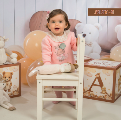 Conjunto Bebé Rosa Conejito y Flores - Moda Infantil | Sonajero Kids