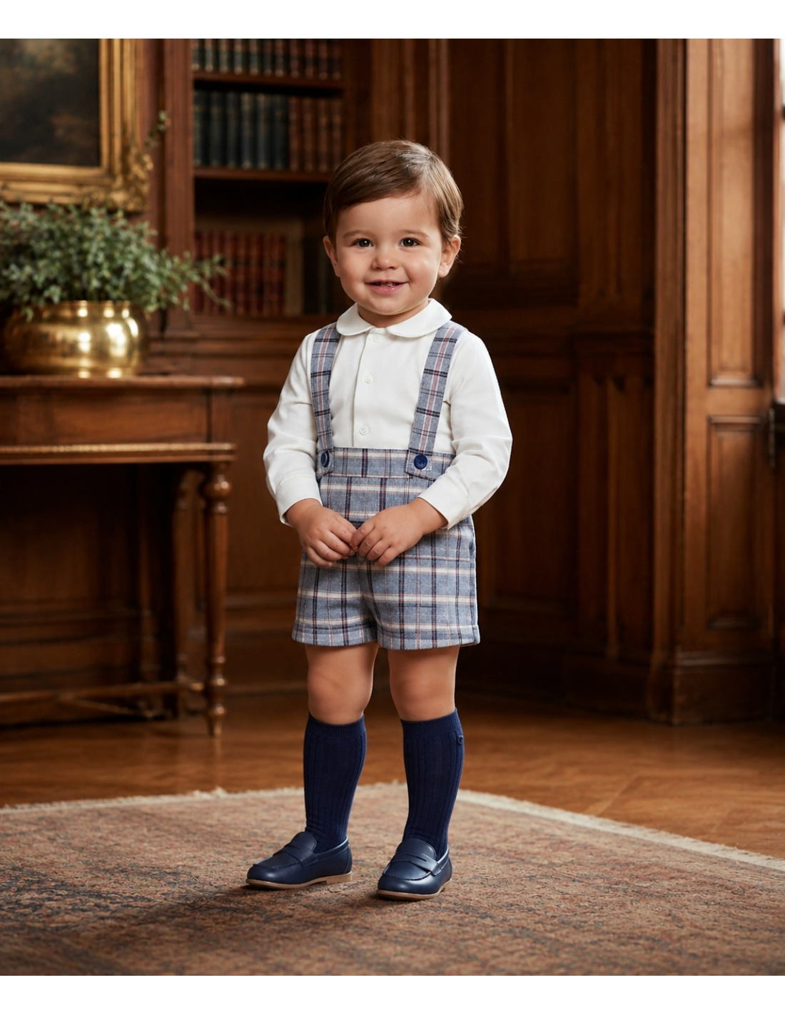 Conjunto de Cuadros con Tirantes para Bebé Niño | Sonajero Kids