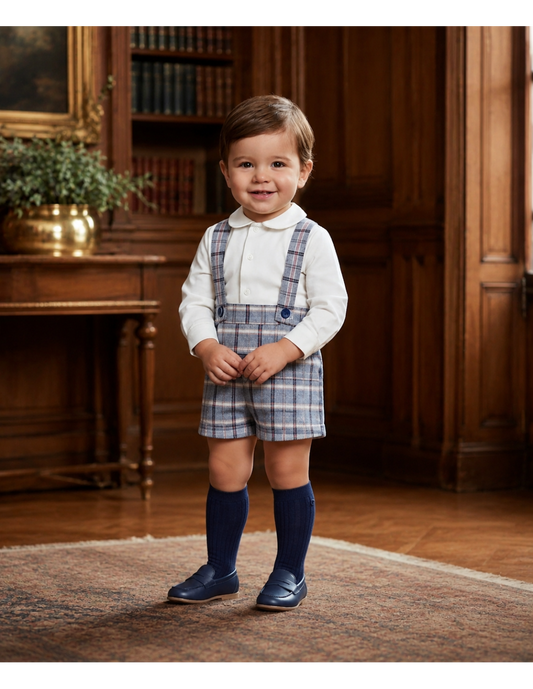 Conjunto de Cuadros con Tirantes para Bebé Niño | Sonajero Kids