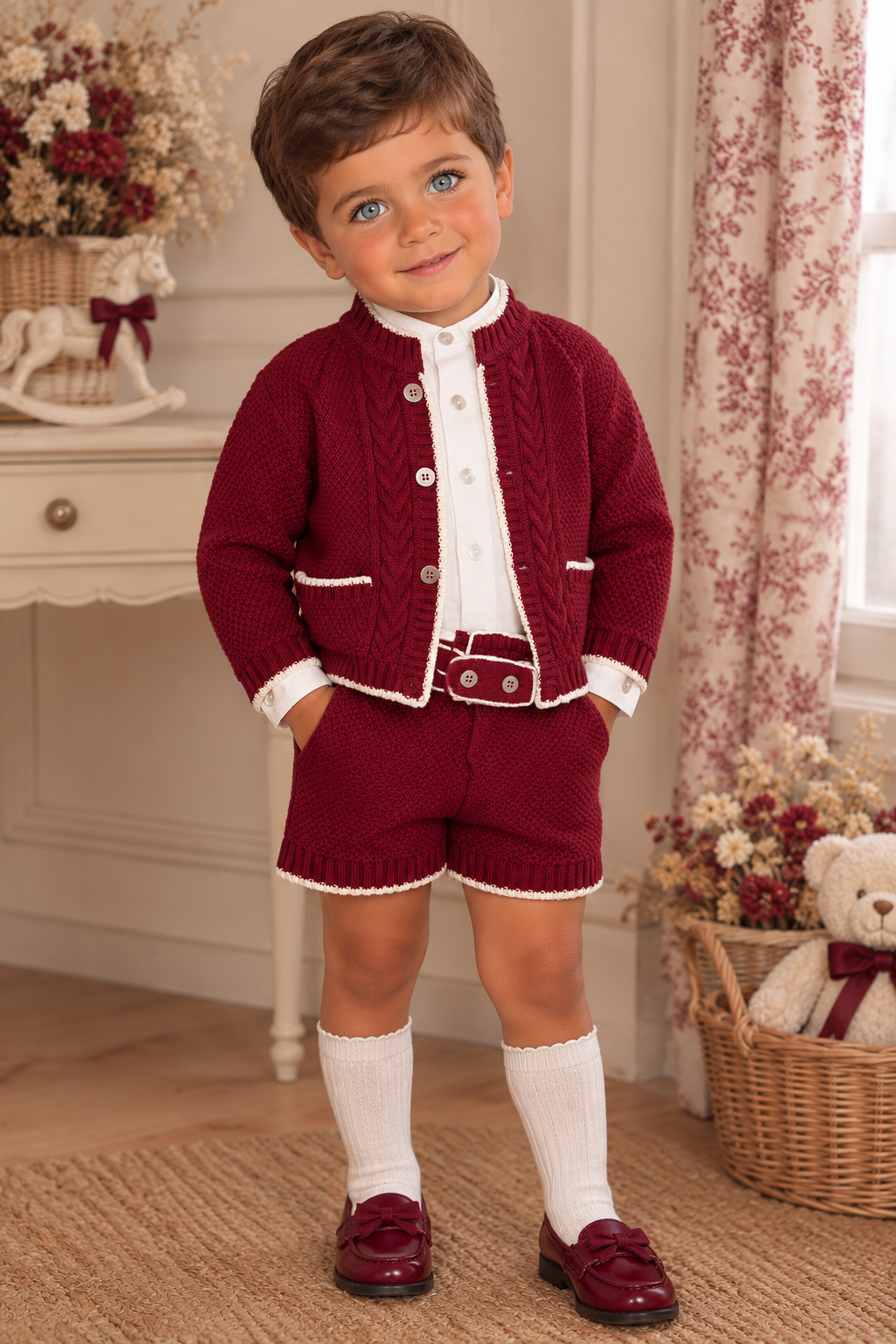 Conjunto 3 Piezas Punto Granate Bebé | Moda Infantil | Sonajero Kids 