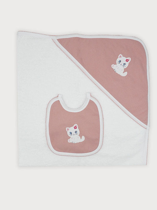 Set Capa Baño Babero Gatito